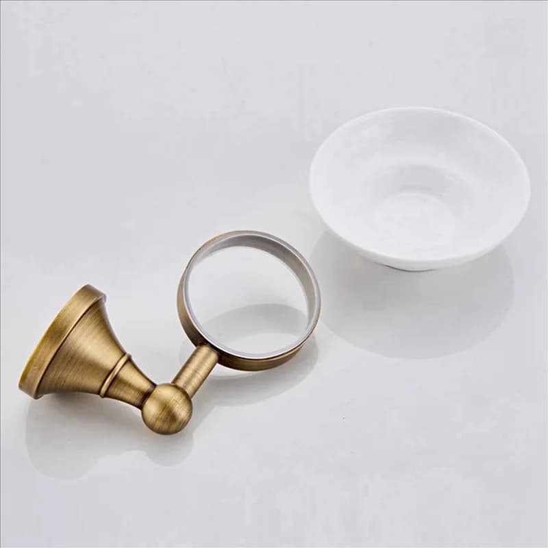 B03C-2X Portasapone antico Portasapone da bagno in bronzo spazzolato con portapiatti per WC da bagno