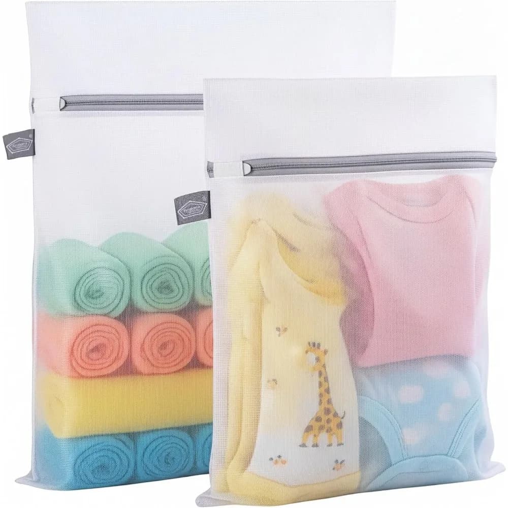 Mesh Laundry Bags Set of 2 Large and Medium Wash Bags Delicate Mesh Laundry Bag for Washing Machine Perfect for Socks Underwear Activewear Baby Clothes Bras Lingerie Small Delicates Gentle Cycle Wash Bag Protect Garments