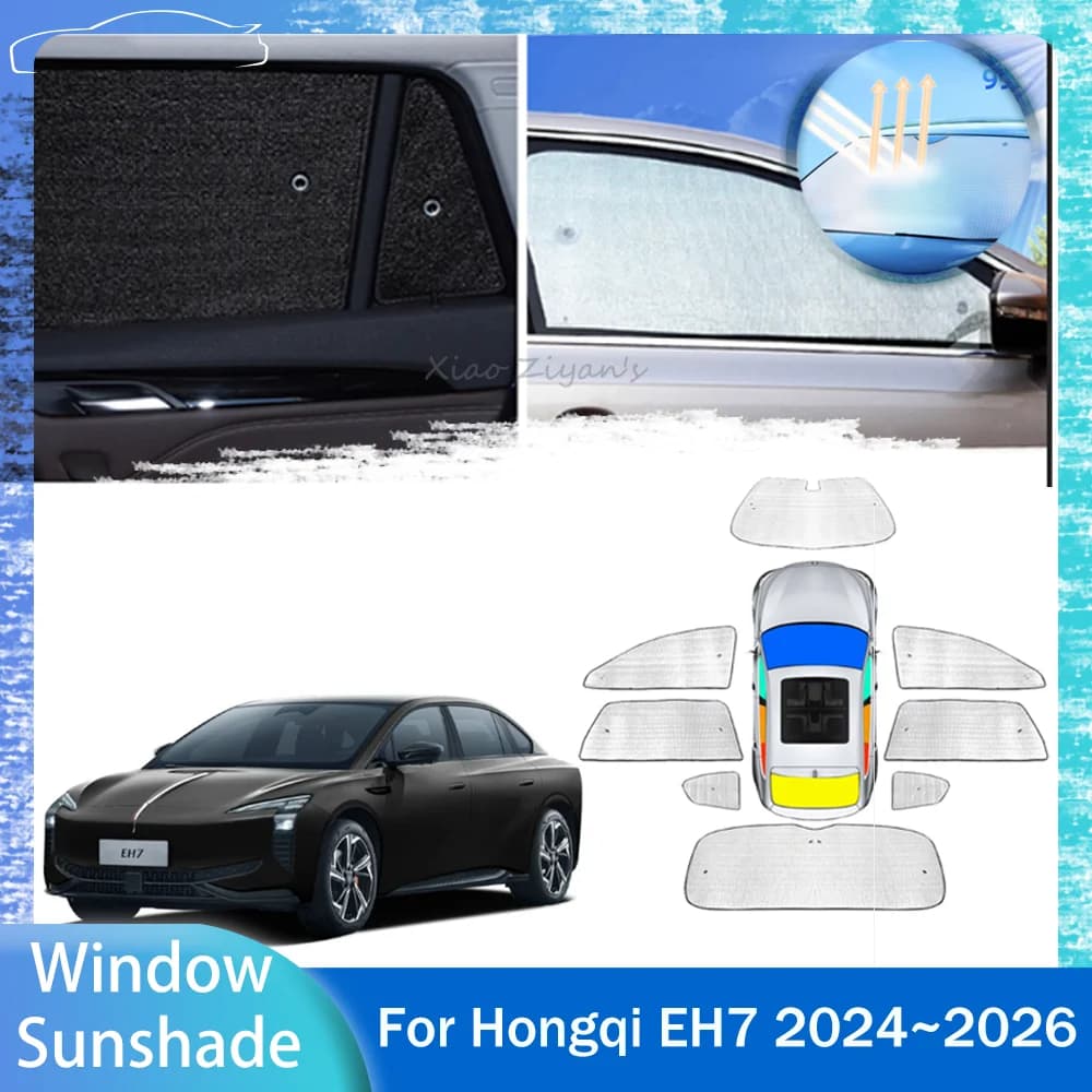 Per Hongqi EH7 2024~2026 2025: Parasole per Tetto Panoramico, Protezione UV per Finestrini Laterali e Parabrezza, Accessori Interni