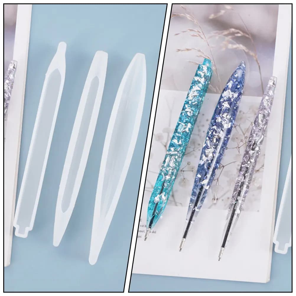 Set di 3 Stampi in Silicone per Penne a Sfera, Forma a Goccia d'Acqua, per Creazione di Gioielli in Resina Epossidica, Stampi per Penne in Resina