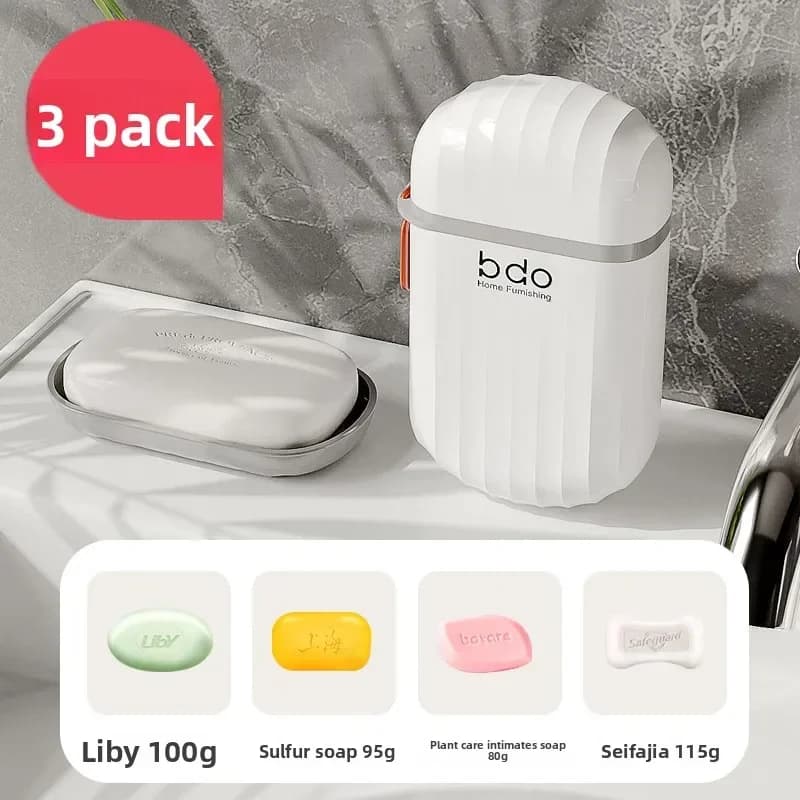 Confezione da 1/2/3 - portasapone portatile da viaggio con coperchio, scatola portaoggetti compatta di lusso leggero per viaggi d'affari, mini portasapone portatile a doppio strato Best Seller