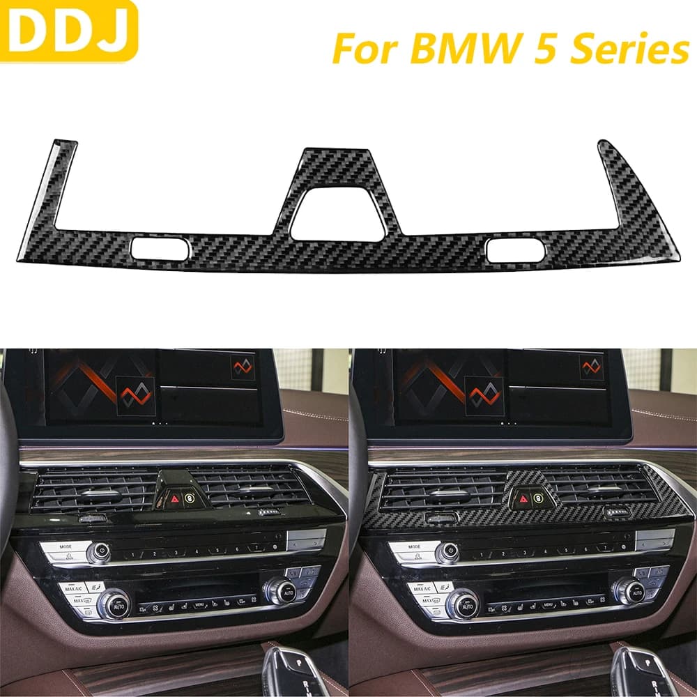 For BMW Series 5 G30 G31 G38 2017-2023 In Carbon Fiber Central Control Air Output Panel Trim Covering Accessories Auto Adhesive