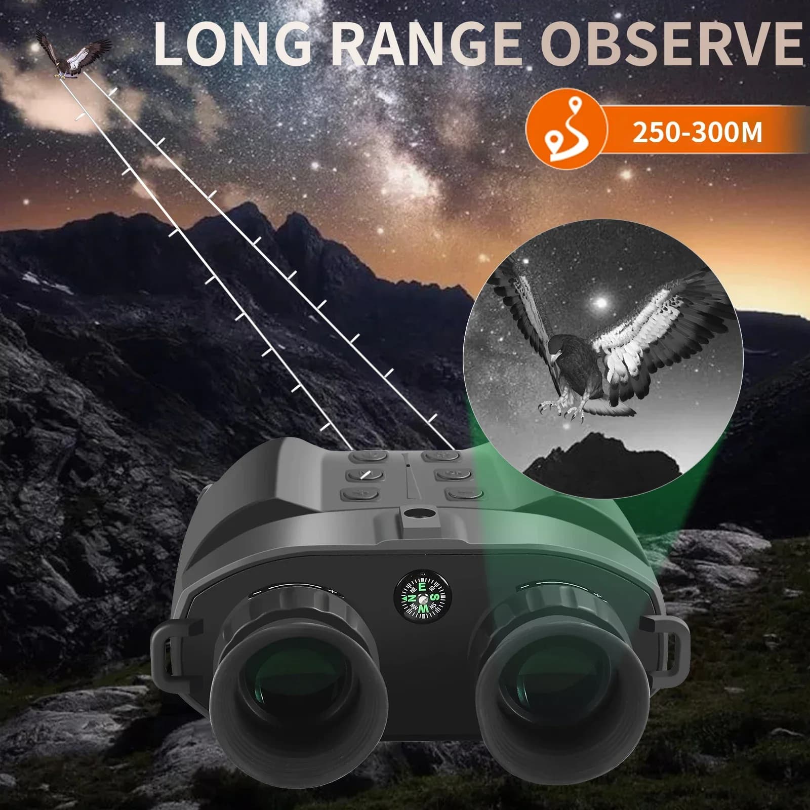 PVS-32 Binocolo notturno a infrarossi Montaggio NVG Videocamera HD 1080P montata sulla testa Nuovo casco tattico Occhiali per la visione notturna Zoom 8X