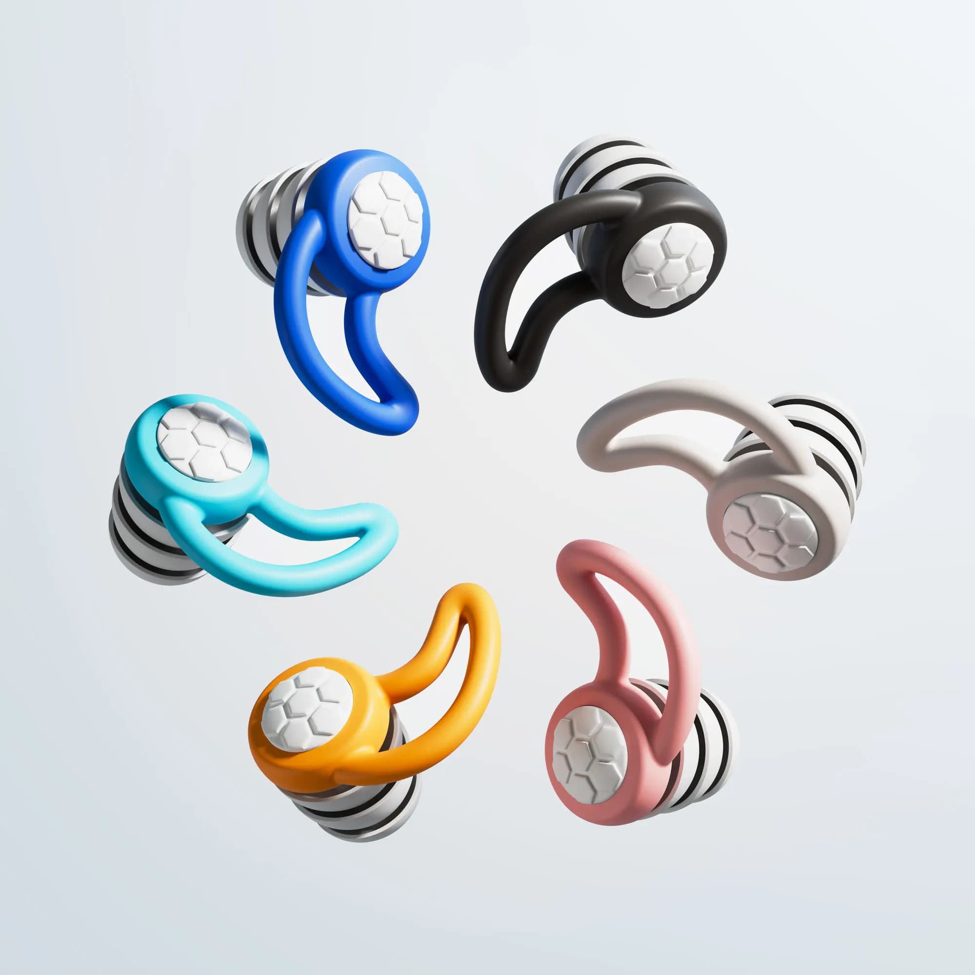 HUAK 3 Layers Silicone Earrings, Reusable, for Reduction of Noise, Soft, for Sleeping, Swimming, Working, Hearing Protection