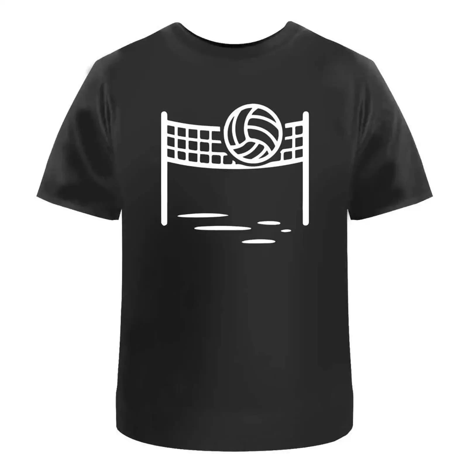 T-shirt 'Volleyball and Net' 100% Cotone S-XXL TA055362 Vintage Lavato Traspirante da Uomo Top per Uso Quotidiano Abbigliamento Designer