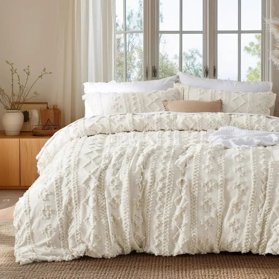 Boho Cover Size Queen, Soft and Comfortable, Elegant Design, Boho Bed Linen for Decoration, Washing Machine