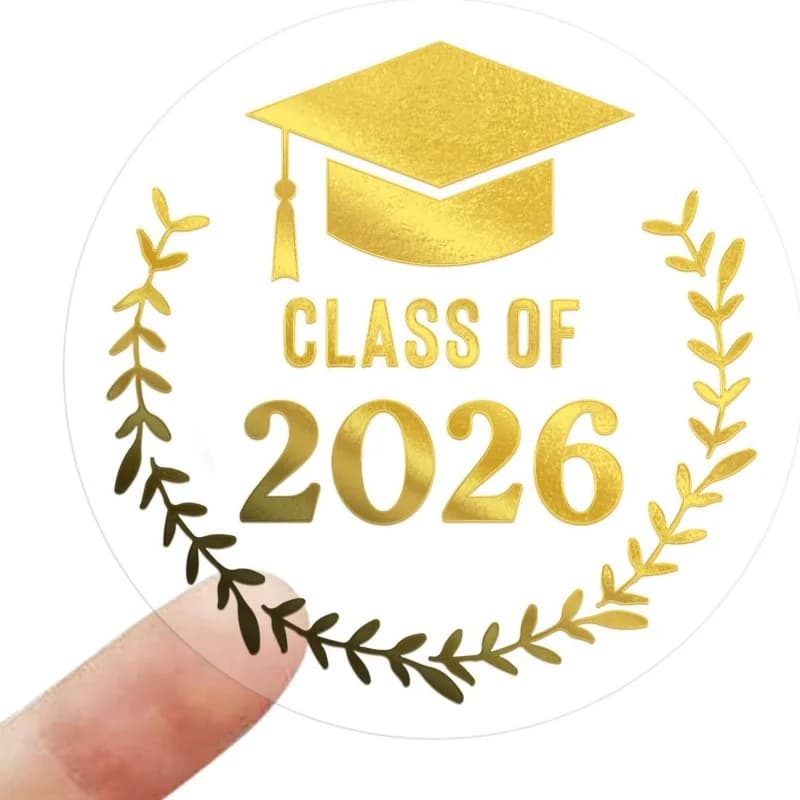 5 sheets/50 pieces of stickers for graduation 2026, labels for scrapbooking, water bottles, laptop, envelopes, decorations for gift wrappings for parties
