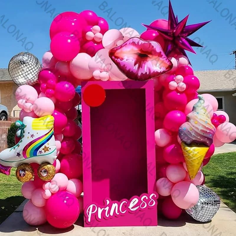 Kit arco ghirlanda di palloncini rosa caldo da 88 pezzi per matrimonio, baby shower, compleanno, principessa, laurea, decorazioni per feste di San Valentino