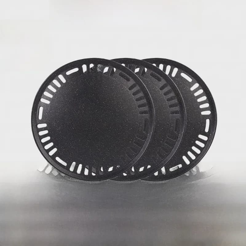 Korean Style round Non-Stick Cast Alloy Iron Pan Charcoal Grill Commercial BBQ Oven Home Use Dishware Utensils Aluminum Material