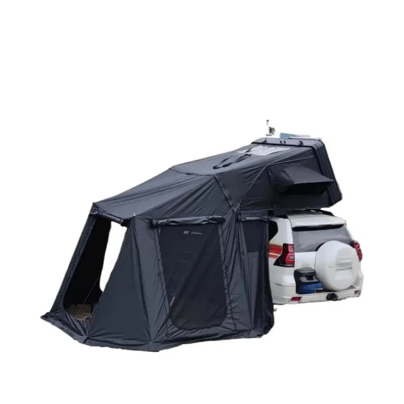 High Quality XL Size Waterproof Aluminum Automatic Hard Shell Rooftop Tent with Annex Fit 4 Person Car Outdoor Camping