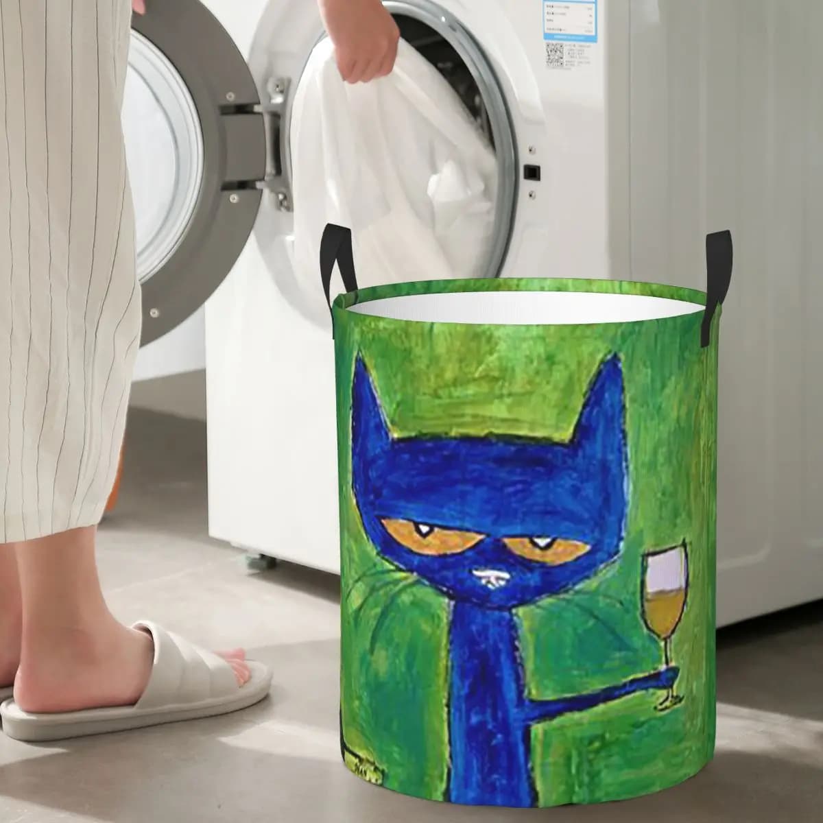 Pete The Cat folding bedding baskets for dirty clothes and toys, organizer bag for the house