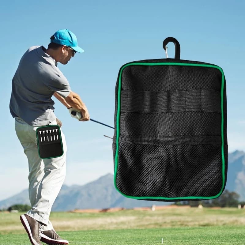 Q39E Golf Ball Organiser Bag Waterproof Polyester Golf Ball Holder Bag For Outdoor