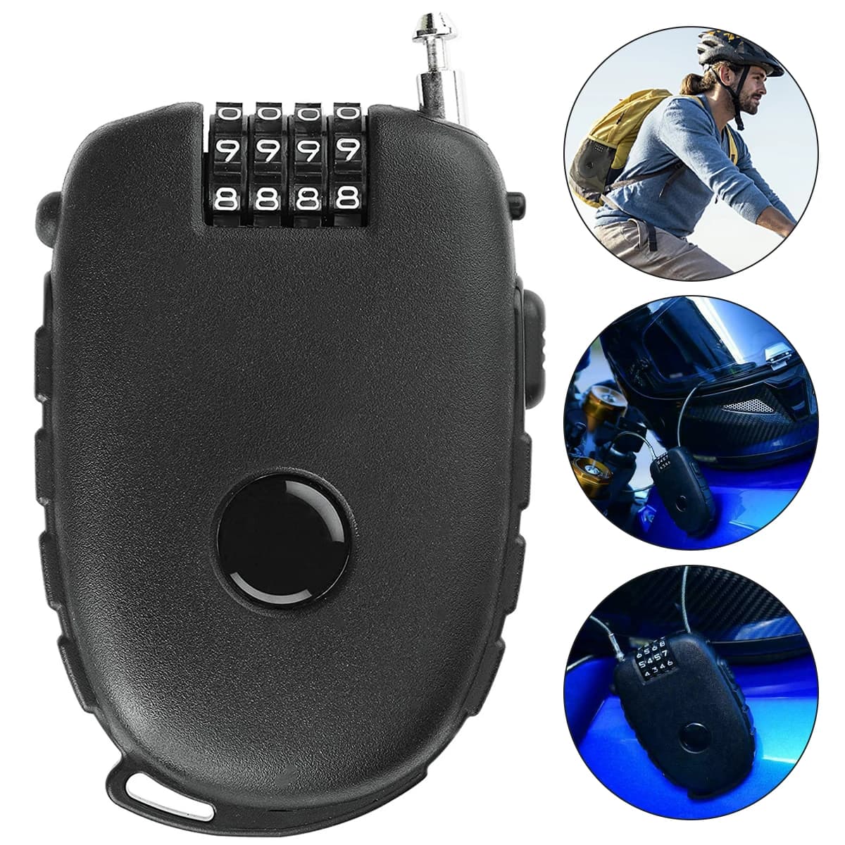 Steel cable for motorcycle Block code Valigia Slitta for car Telescopic block for wire rope Helmet Wheel Code Lock password Anti-theft