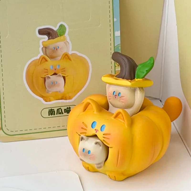 Nuova Serie di Mini Blind Box a Tema Verdure, Statuette di Gatti Carini, Decorazioni da Scrivania, Giocattoli Squisiti e Interessanti, Regali per Ragazze