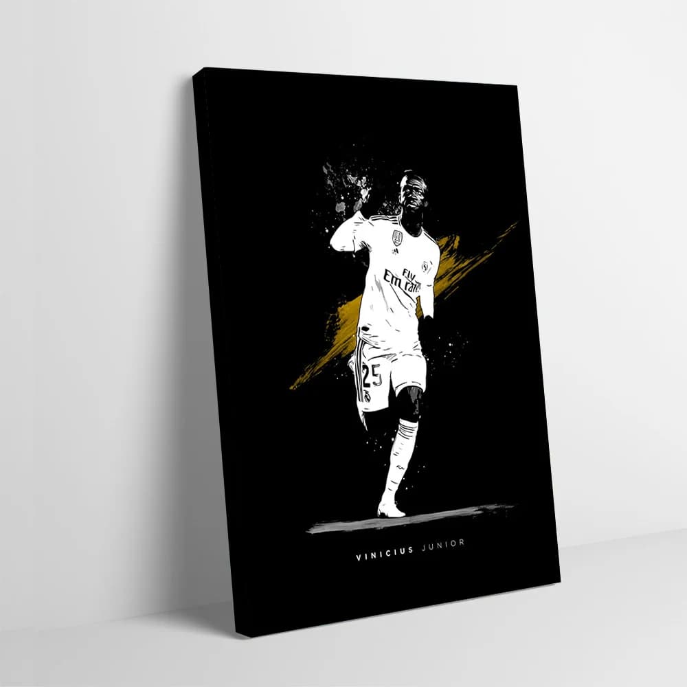 Vinicius Junior Artistic Poster, Custom Printed on Canvas, Home Decoration Gift, Room Ornaments, Walls
