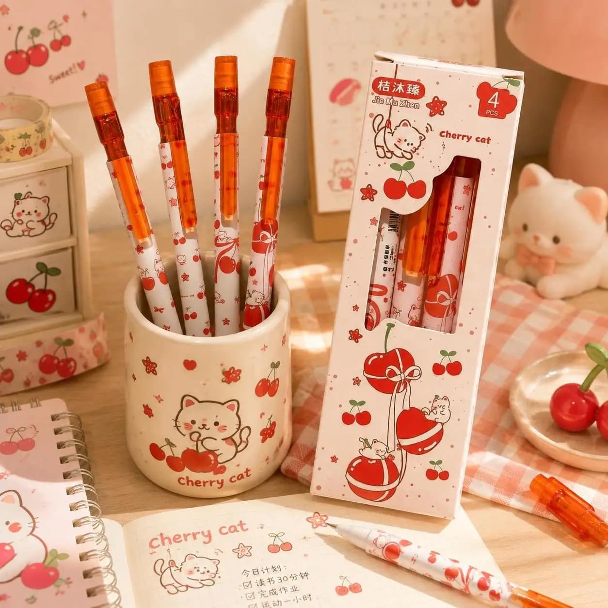 4pcs 0.5mm 2B Lead Mechanical Pencil Set Break Resistant Kawaii Stationery Automatic Pencil Non-sharpening Pencil Back To School