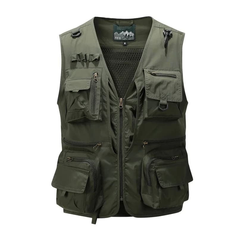 Autumn and Summer Outdoor Multi-pocket Fishing Vest Functional Tactical Vest for Men Motorcycle Woman Biker Patches Mesh