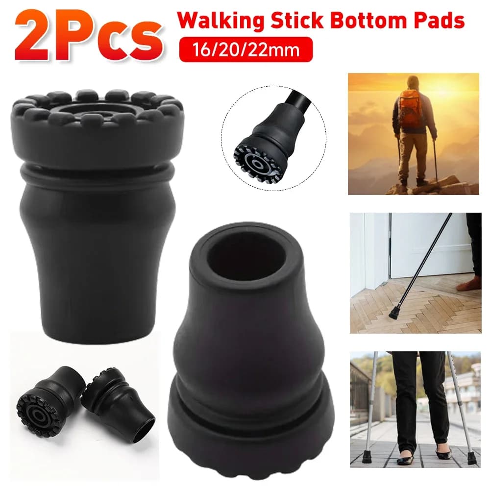 2 pz 16/20/22mm antiscivolo bastone da passeggio Trekking Pole Tip Protector gomma stampella Cane fondo pad arrampicata bastone campeggio escursionismo