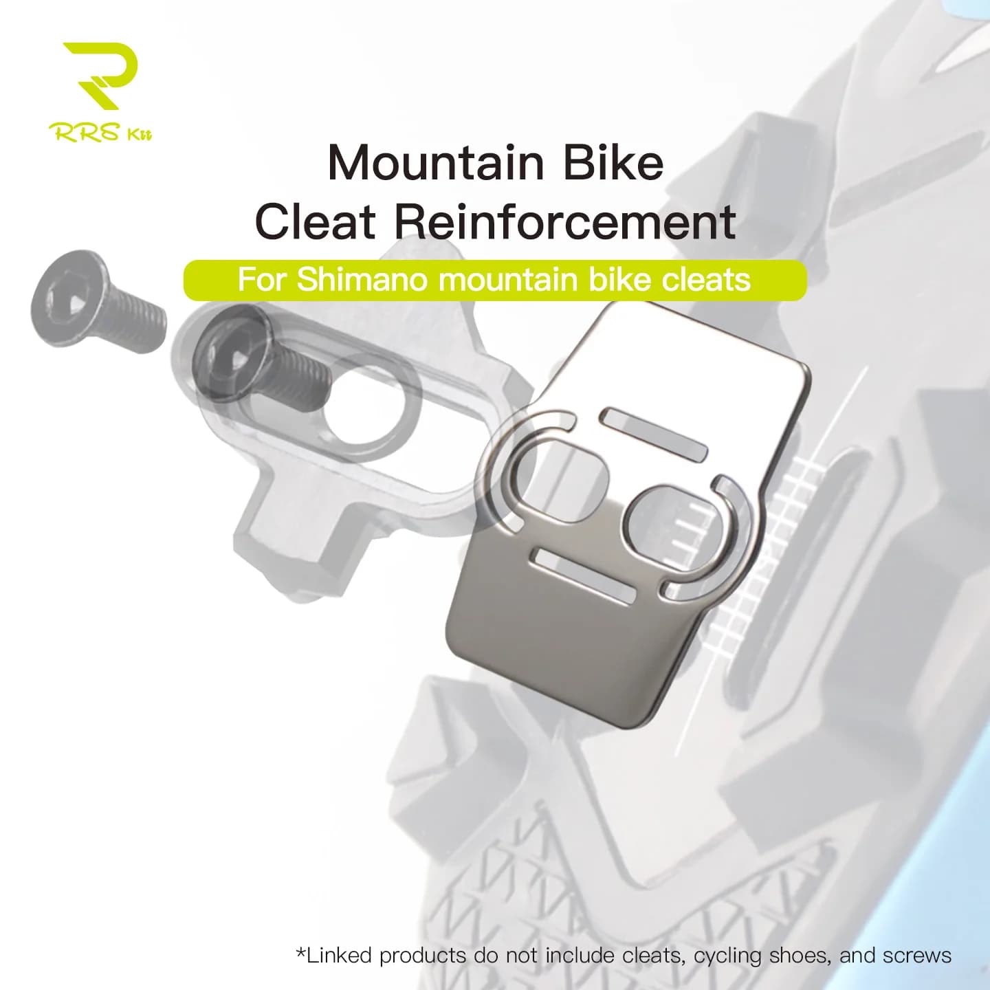 RRSkit Blocco Pedali in Acciaio Inossidabile per Mountain Bike, Rinforzo per Tacchette Shimano MTB, Accessori Ciclismo Durevoli