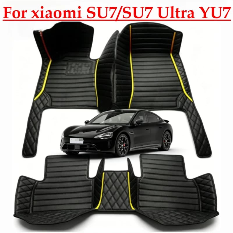 Tappetini Auto Personalizzati per Xiaomi YU7 / SU7 Ultra 2025-2026, Accessori Auto per Tutte le Stagioni, Tappeti in Pelle alla Moda, Protezioni per Piedi