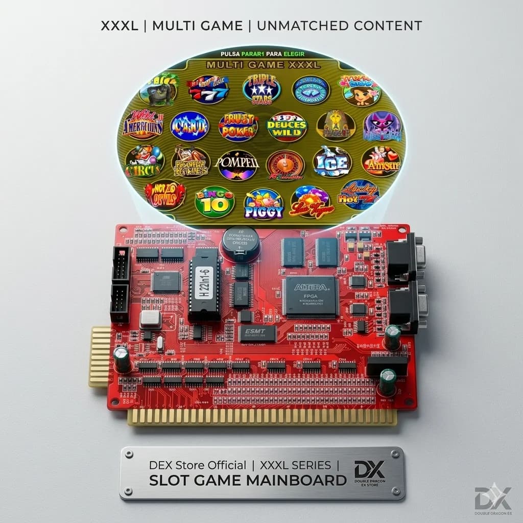 Scheda Madre per Macchina da Gioco Arcade XXXL 22.6H Gialla – Compatibile con Controller Dual DB9 e Uscita VGA – Scheda per Giochi d'Azzardo Arcade