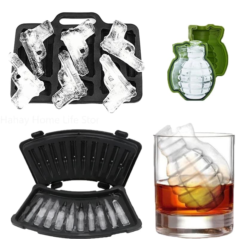 Creative Gun Bullet Shape Ice Cube Maker 3D DIY Ice Cube Mold Chocolate Candy Mold Cold Drink whisky Wine Ice Maker