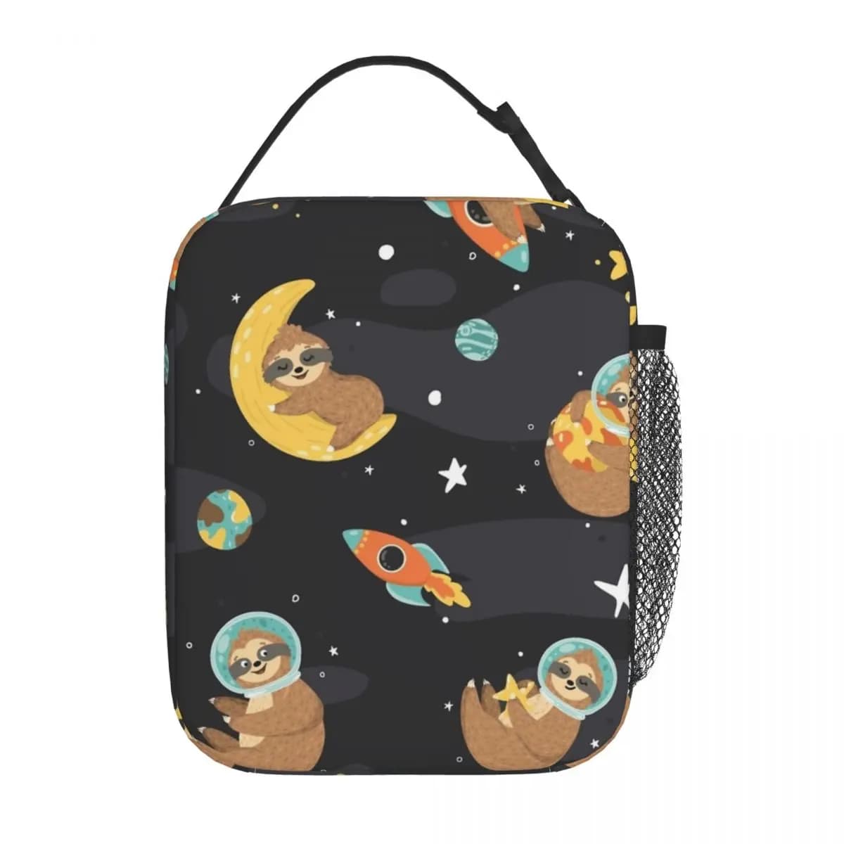 Simpatico bradipo astronauta borsa per il pranzo isolata contenitore per pasti termici cartone animato scatola per il pranzo a tenuta stagna tote ragazza ragazzo ufficio all'aperto