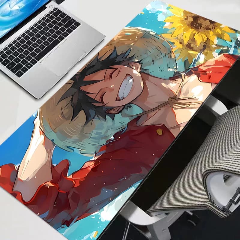 Tappetino per mouse da gaming XXL One Piece per computer, tappetino per tastiera da gamer, tappetino da scrivania PC durevole, tappetino anime