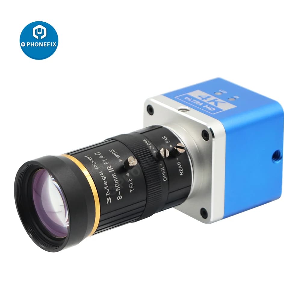 HD 4K HDMI telecamera industriale CCD rivelatore digitale Video microscopio elettronico videocamera varifocale 8-50mm F1.4 1/2/"obiettivo CCTV