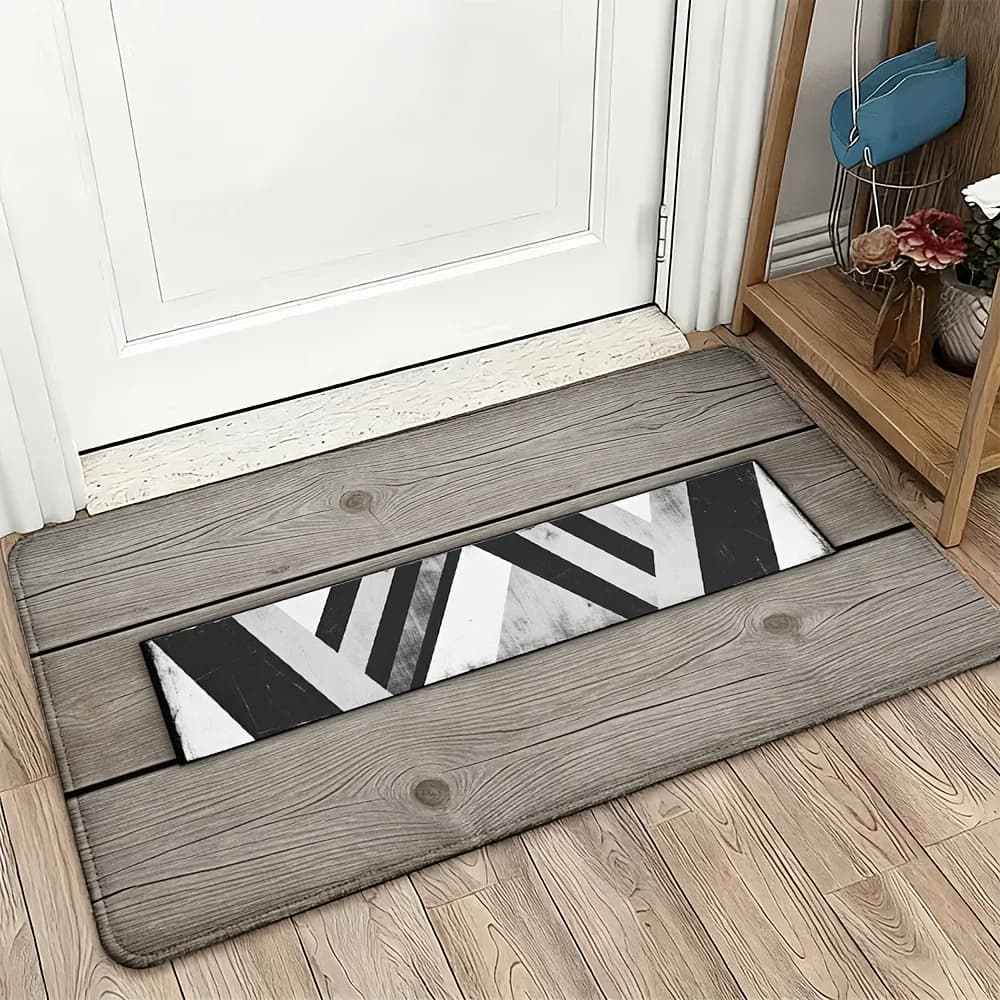 Tappeto Moderno Chevron per Ingresso, Decorazione Casa, Tappeto Geometrico Astratto, Tappetino d'Ingresso Impermeabile e Resistente 40x60cm
