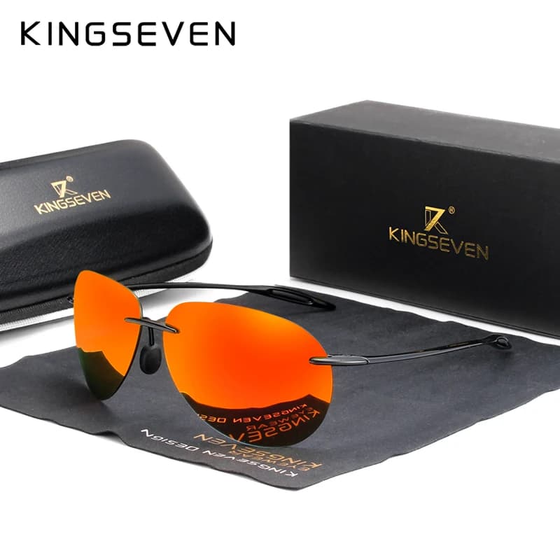KINGSEVEN degli uomini di DISEGNO Classico Pilot Occhiali Da Sole Polarizzati Occhiali Da Sole Per Gli Uomini di Guida Lente A Specchio UV400 Protezione Oculos N7027