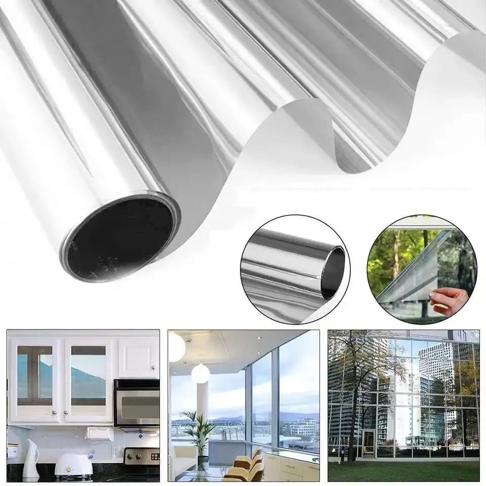 Pellicola per finestre Pellicola per specchi unidirezionale Privacy diurna Statica Non adesiva Decorativa Controllo del calore Anti UV Tinta per finestre Casa e ufficio