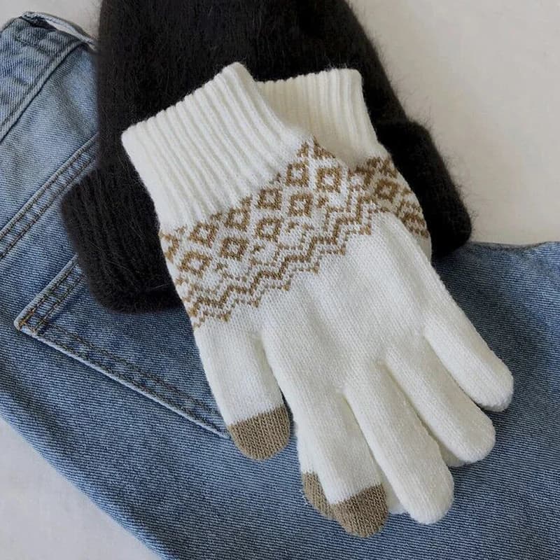 Knitted Hot Winter Gloves Touch Screen Gloves for Cell Phone Thick and Hot Winter Gloves for Men Women