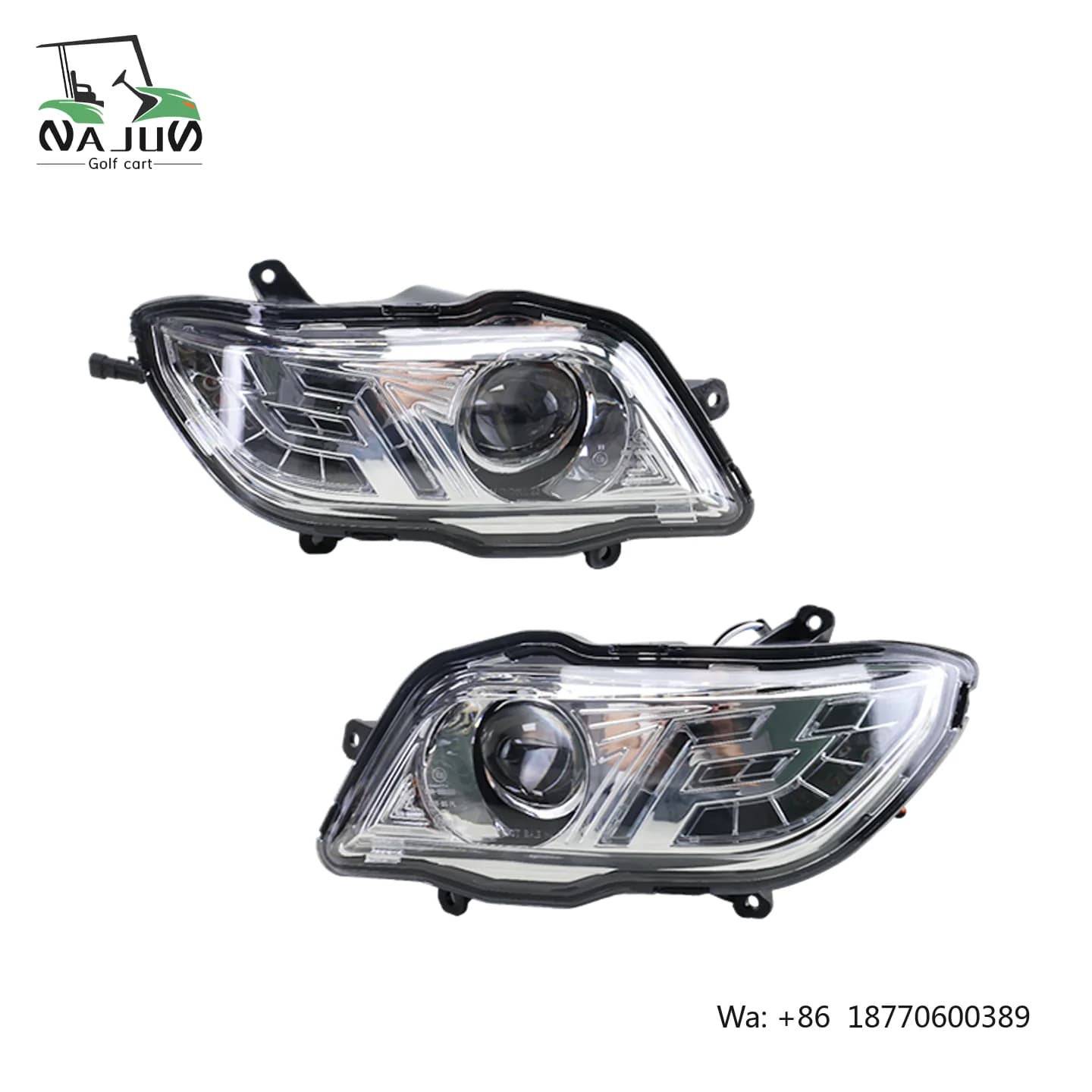 LED Golf Cart Headlight Assembly for Bintelli Beyond Parts, EXCAR Front Head Lights OEM 4.04.14.01.003 4.04.14.01.002