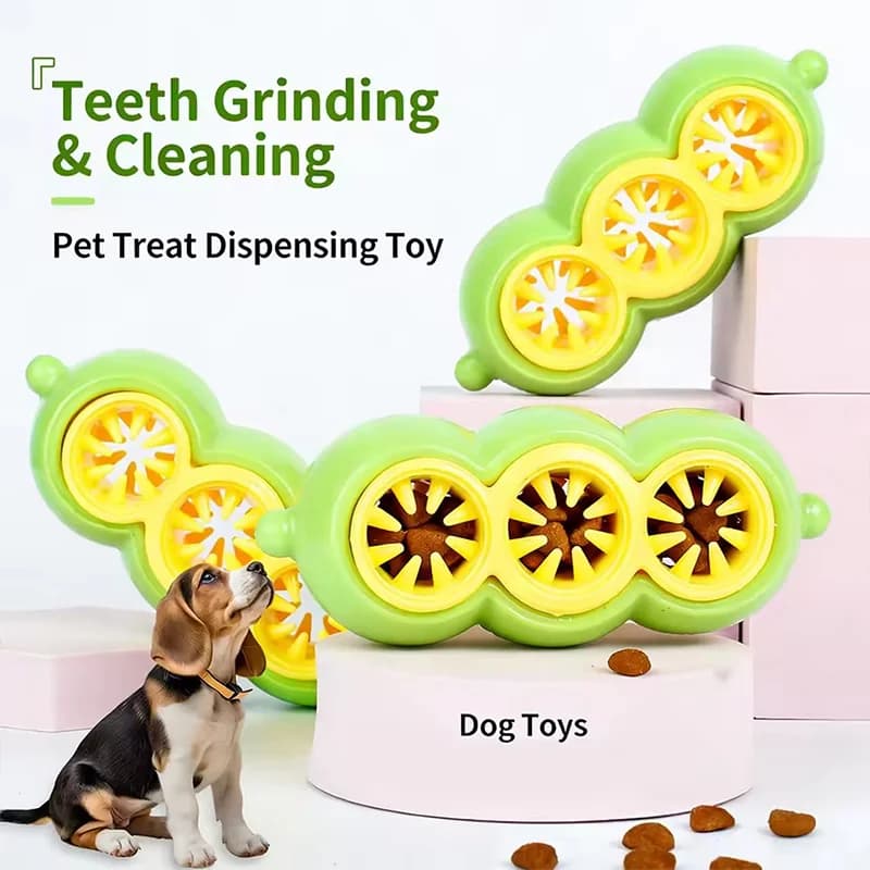 Tough Bite Resistant Dog Chew Toy Interactive Treat Dispenser For Puppy Teeth Grinding Cleaning Relieve Boredom Self Play