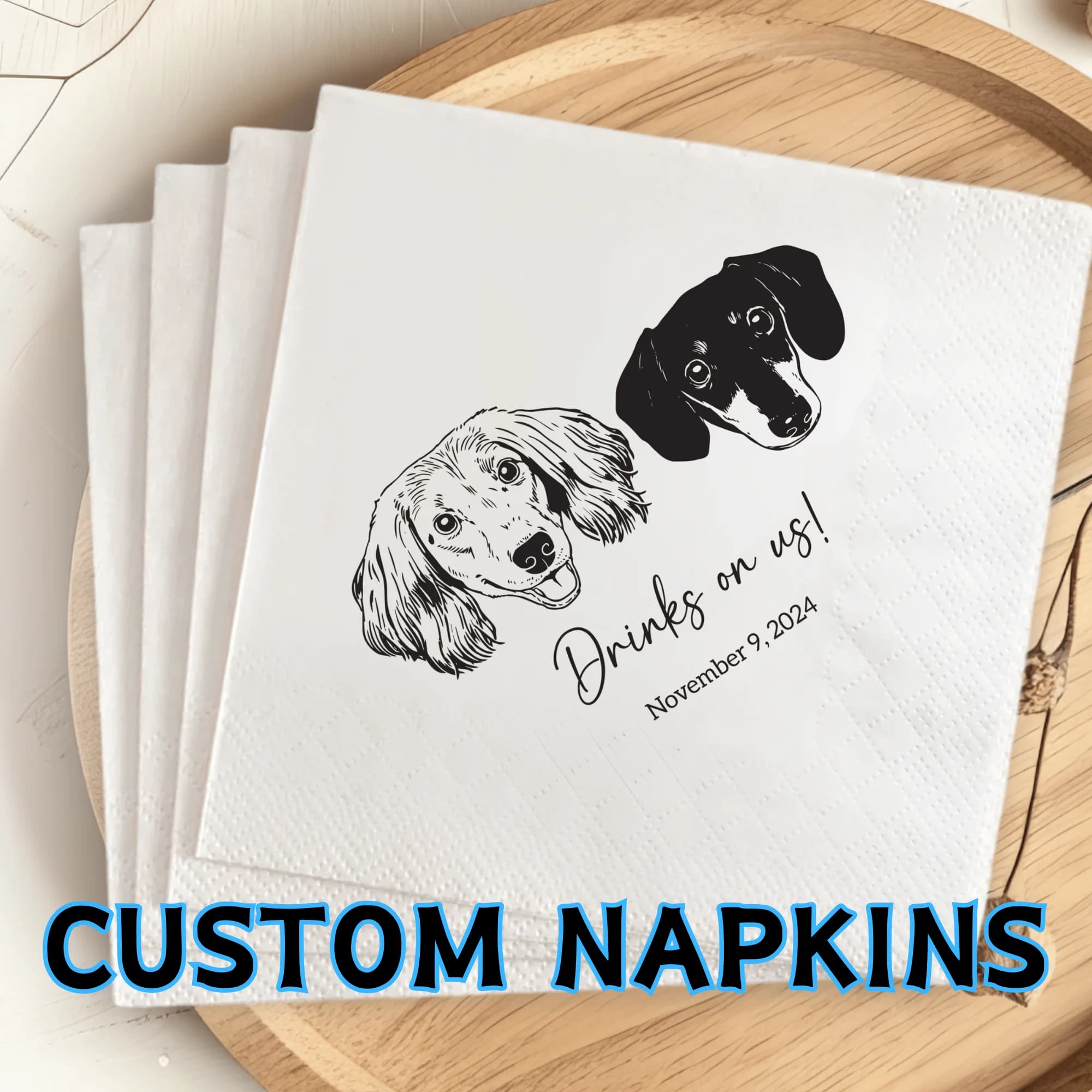 Custom Paper Napkins for Wedding Custom Napkins of Cocktail Disposable Napkins,for Cocktail Party Baby Shower Birthday Hen Party