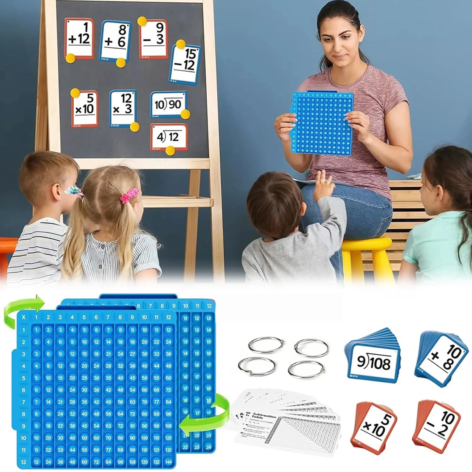 Matematica giocattoli giocattoli Early Educational Toys for Kids Multipurpose Stress Popper Math Flash Cards Set Student Stationery Forniture