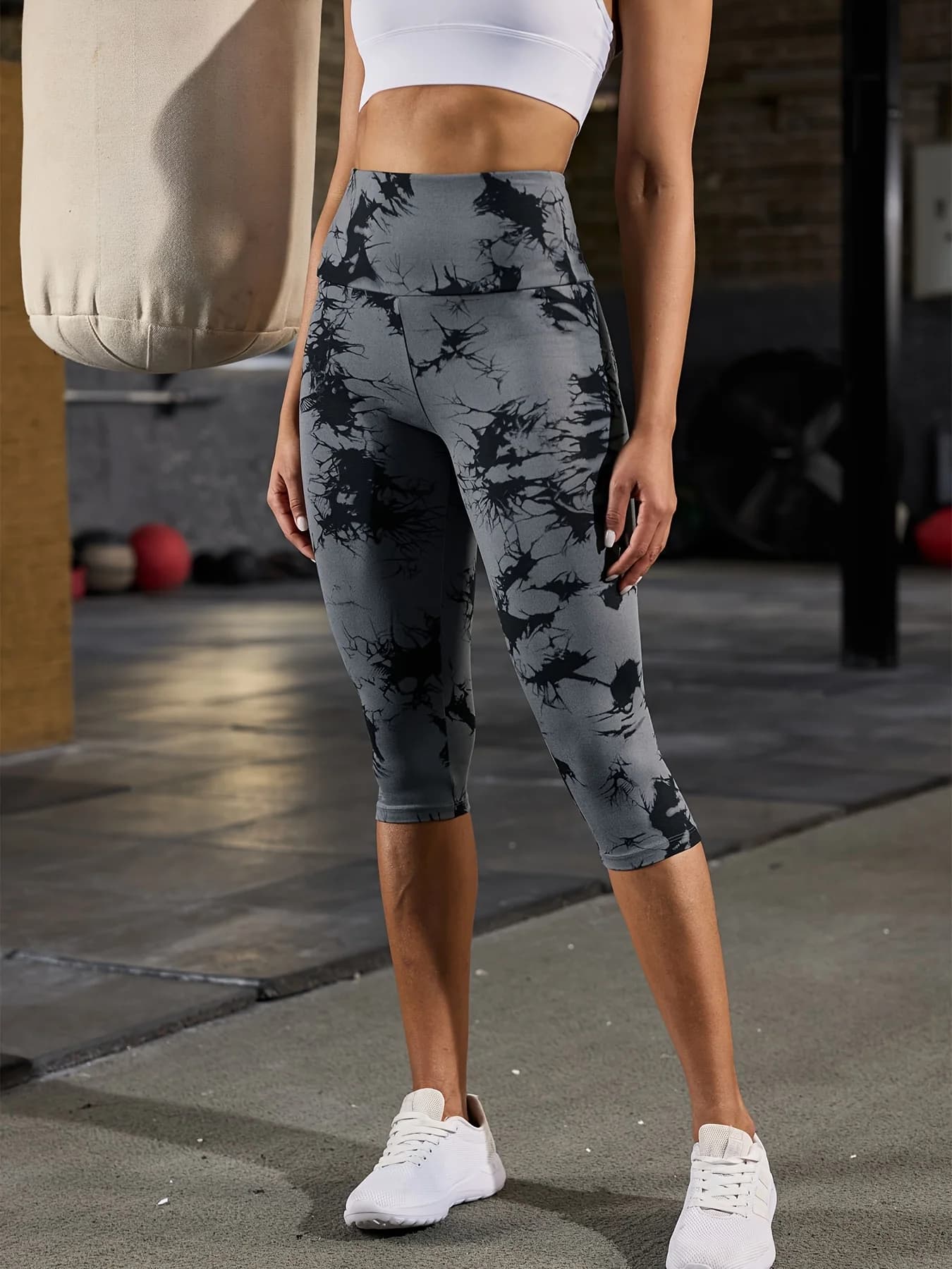 Pantaloni capri a vita alta da donna, controllo della pancia super morbido, non trasparente, allenamento, yoga, corsa, atletico, push up, leggings da palestra