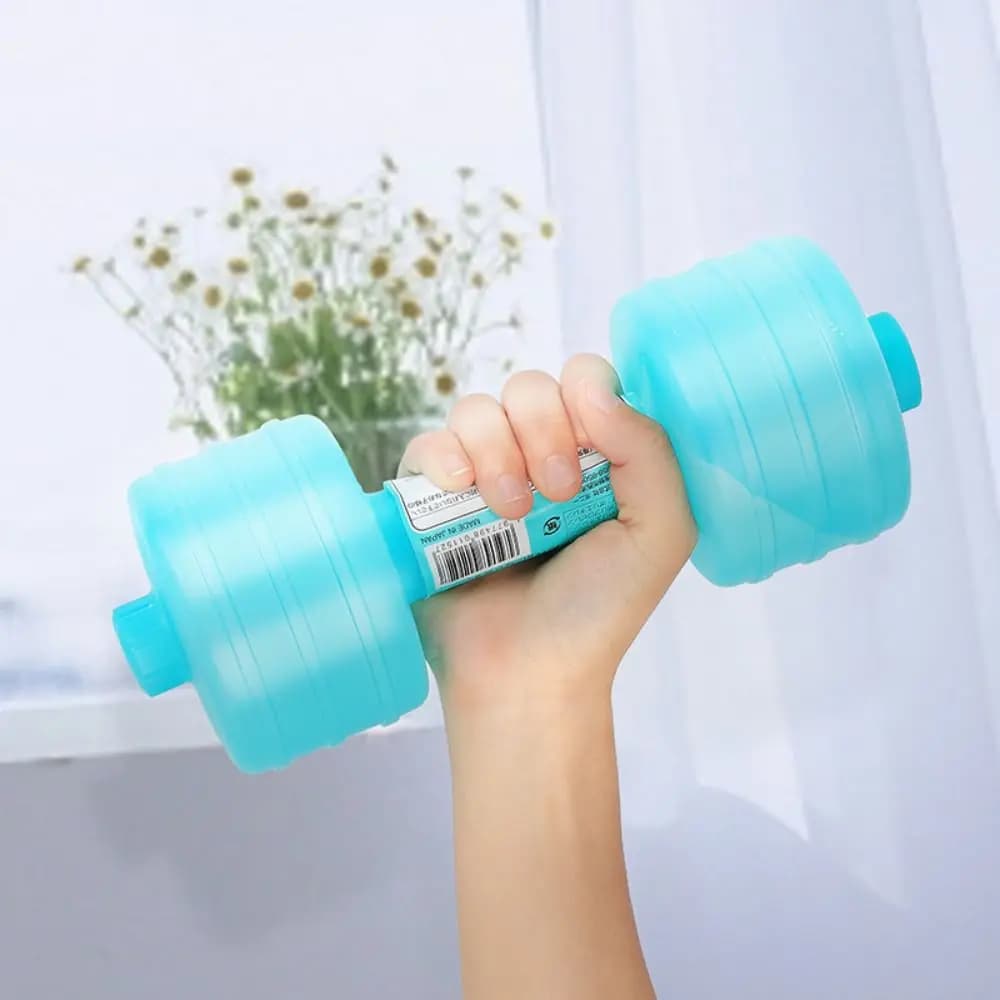 Max 1KG Dumbbell Water Cup Multifuntion Double Bottle Cap Water-filled Dumbbells Portable Random Color Fitness Water Bottle