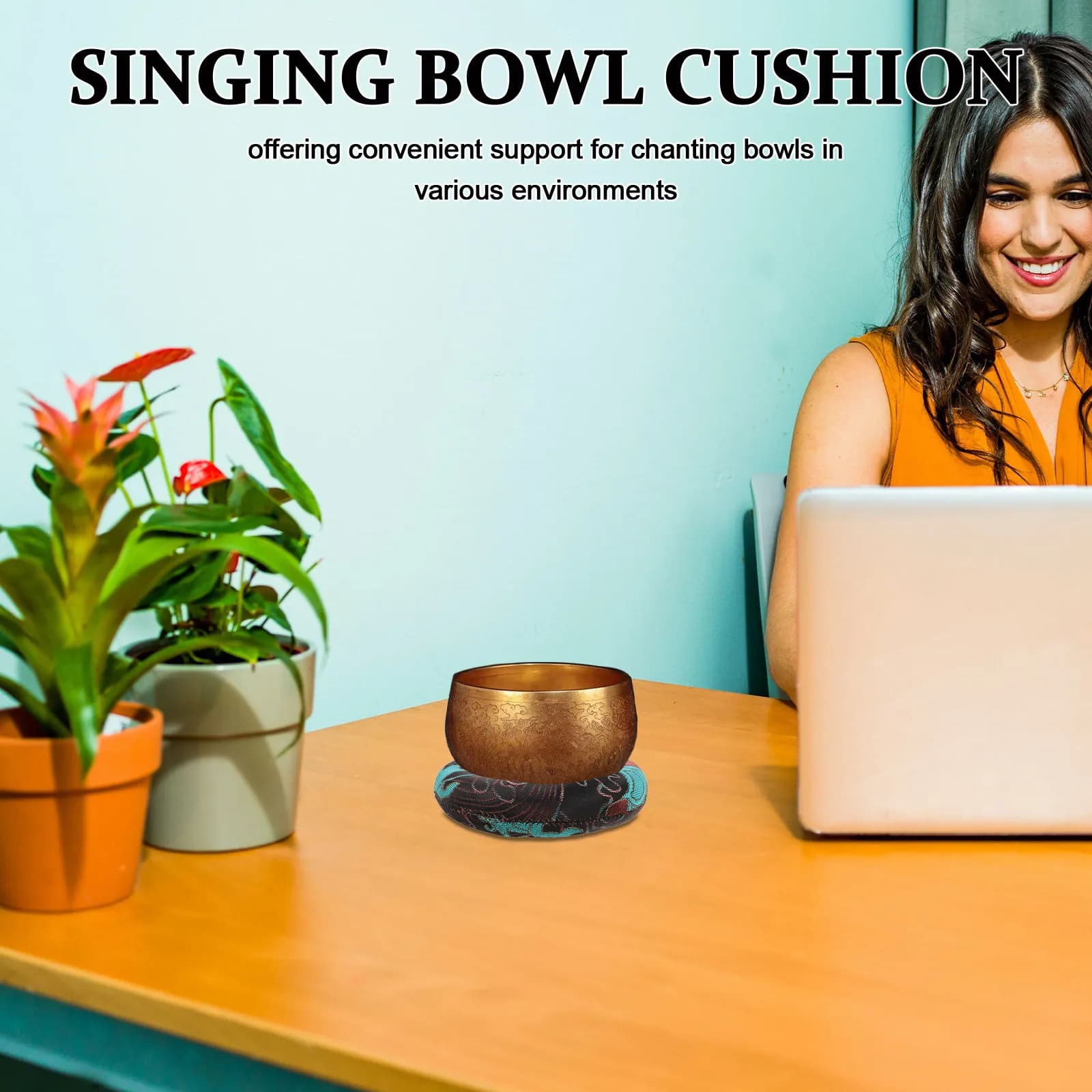 Nepal Singing Bowl Cushion Round Non Slip Meditation Mat Sound Healing Accessories Crystal Sound Bowls Yoga Chakra Balancing