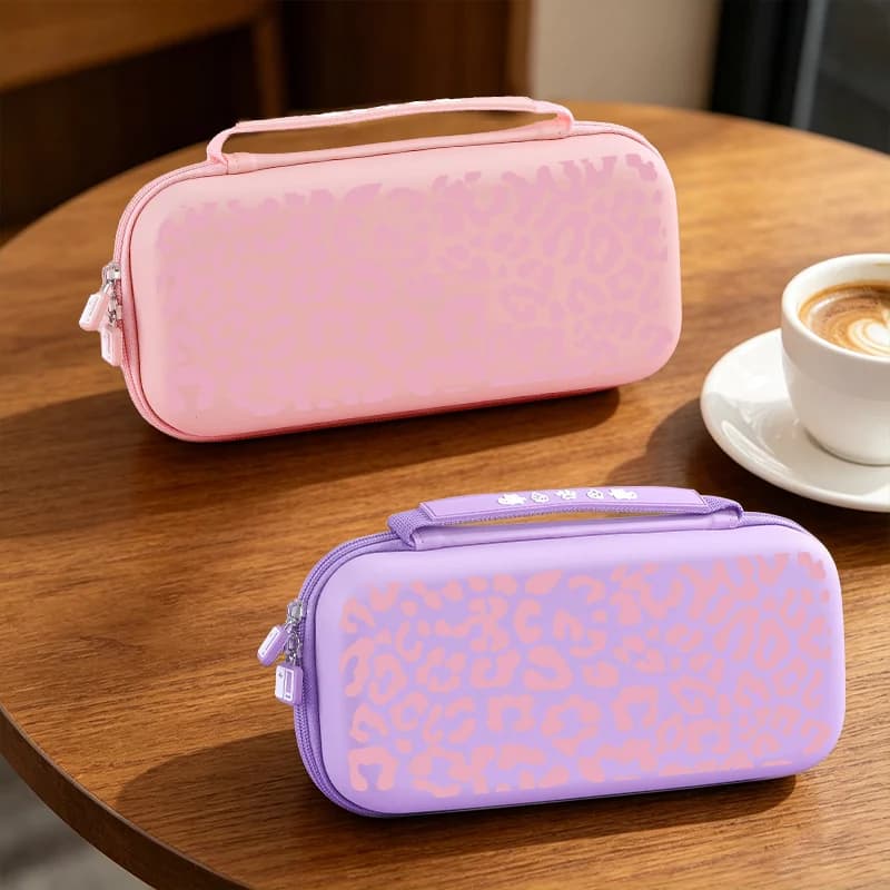 Suitable for Switch/OLED Travel Case,EVA Hard Shell,Soft Lining,Multiple Compartments,Holds Console,10 Game Cards & Accessories