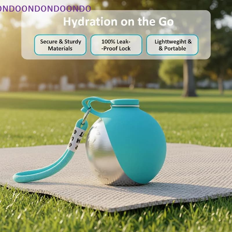 Portable Pet Drinking Bottle with Foldable Silicone Bowl Leak Proof Reusable for Dog Walking Camping Trip Accessories