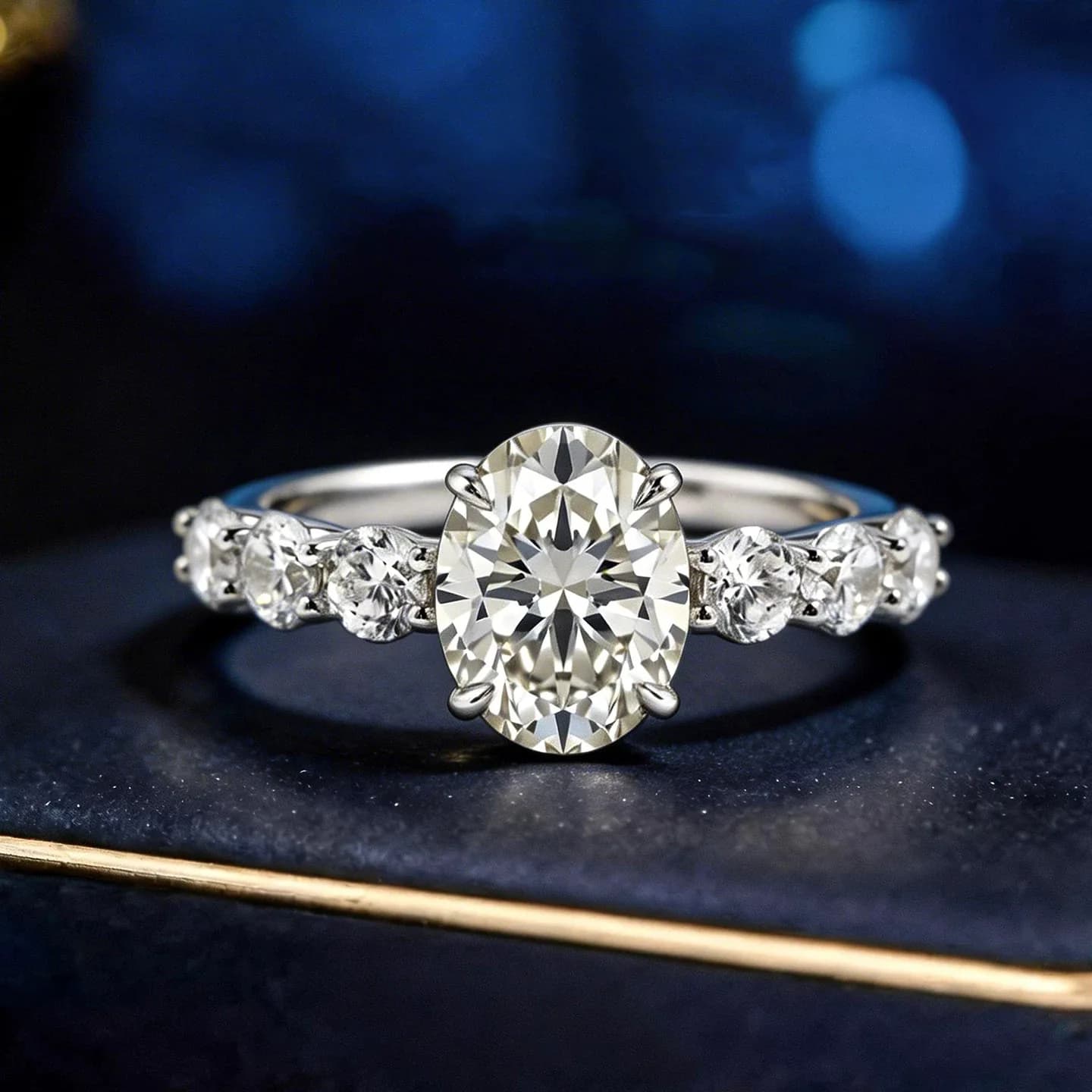 S925 silver daily versatile light luxury niche design sense commuter mozzarella diamond ring