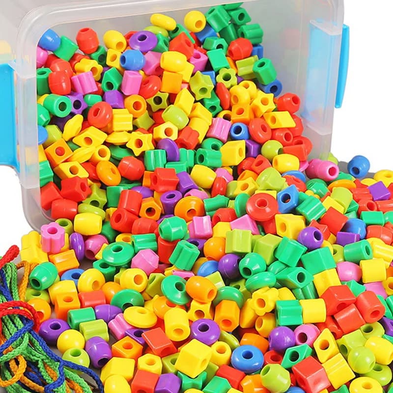50 pezzi perline per infilare per i più piccoli educativi Montessori terapia occupazionale giocattoli sensoriali attività di abilità motorie fini