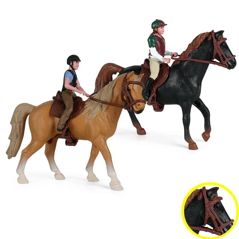 1Set Simulation Animals Horse Racing Models Action & Toy Figures Solid Collection Model Dolls Educational Toys For Children Gift