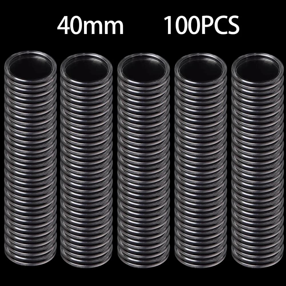 100PCS Clear Coin capsule Holder Storage Display Case diametro interno 40mm trasparente Round Coin Protection Box nuovo