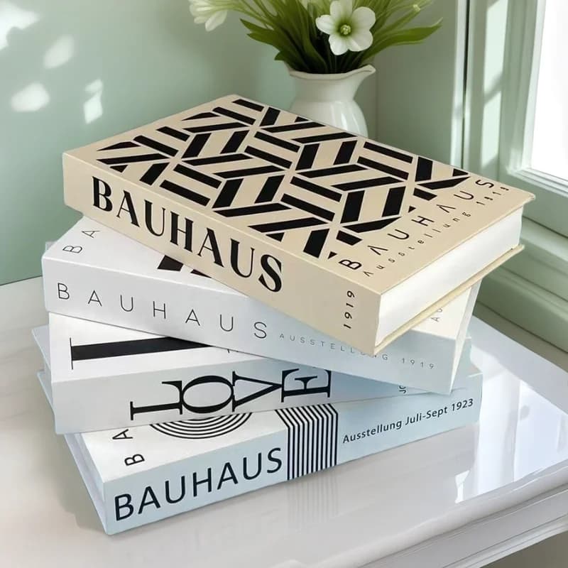Decorazione Bauhaus Scatola portaoggetti per libri finti di lusso Libri decorativi astratti Tavolino Camera da letto Matisse Picasso Boho Home Decor