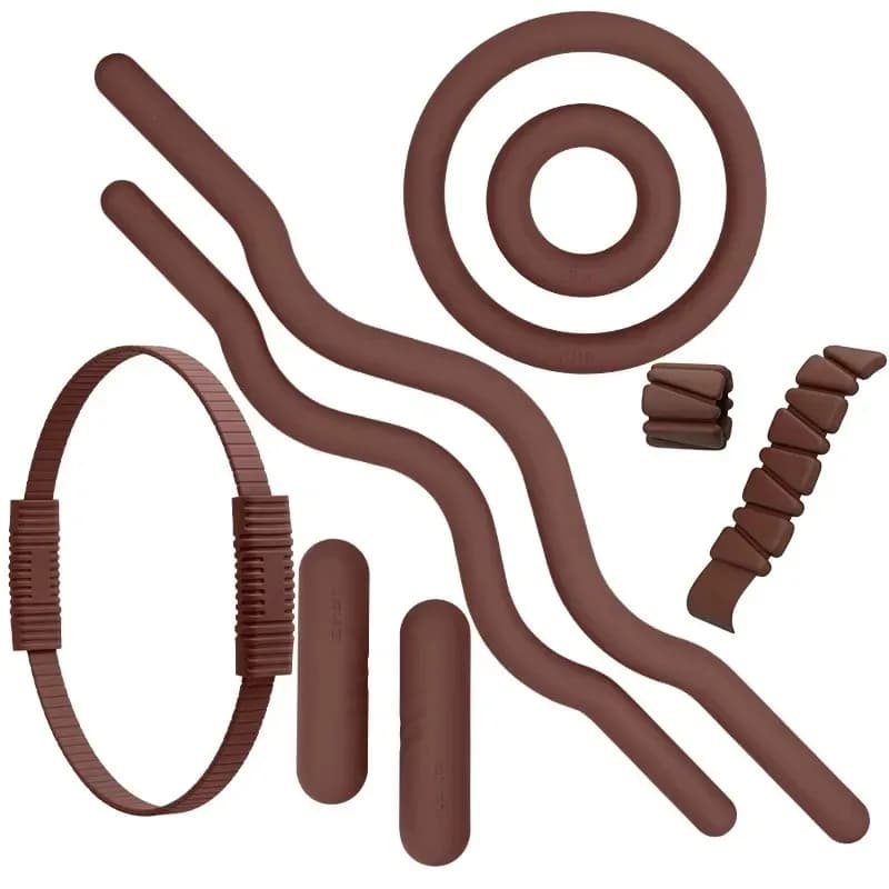 Accessories Pilates: Pilates Ring in Silicone Brown Chocolate, Cable Weights, Power Pilates Kit for Women