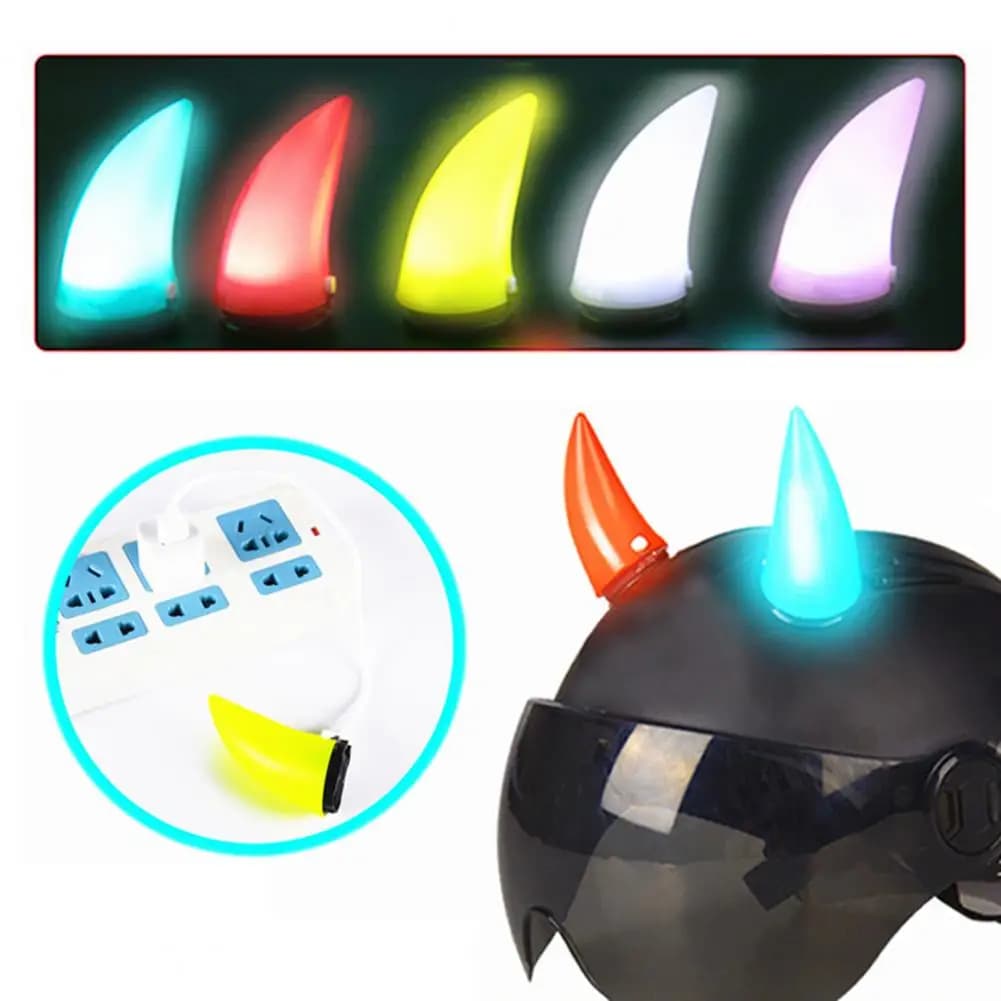 Biker Helmet Devil Horn Multicolor Halloween Bicycle MTB Helmet Electric Bike Car Styling Decoration Helmet Stickers