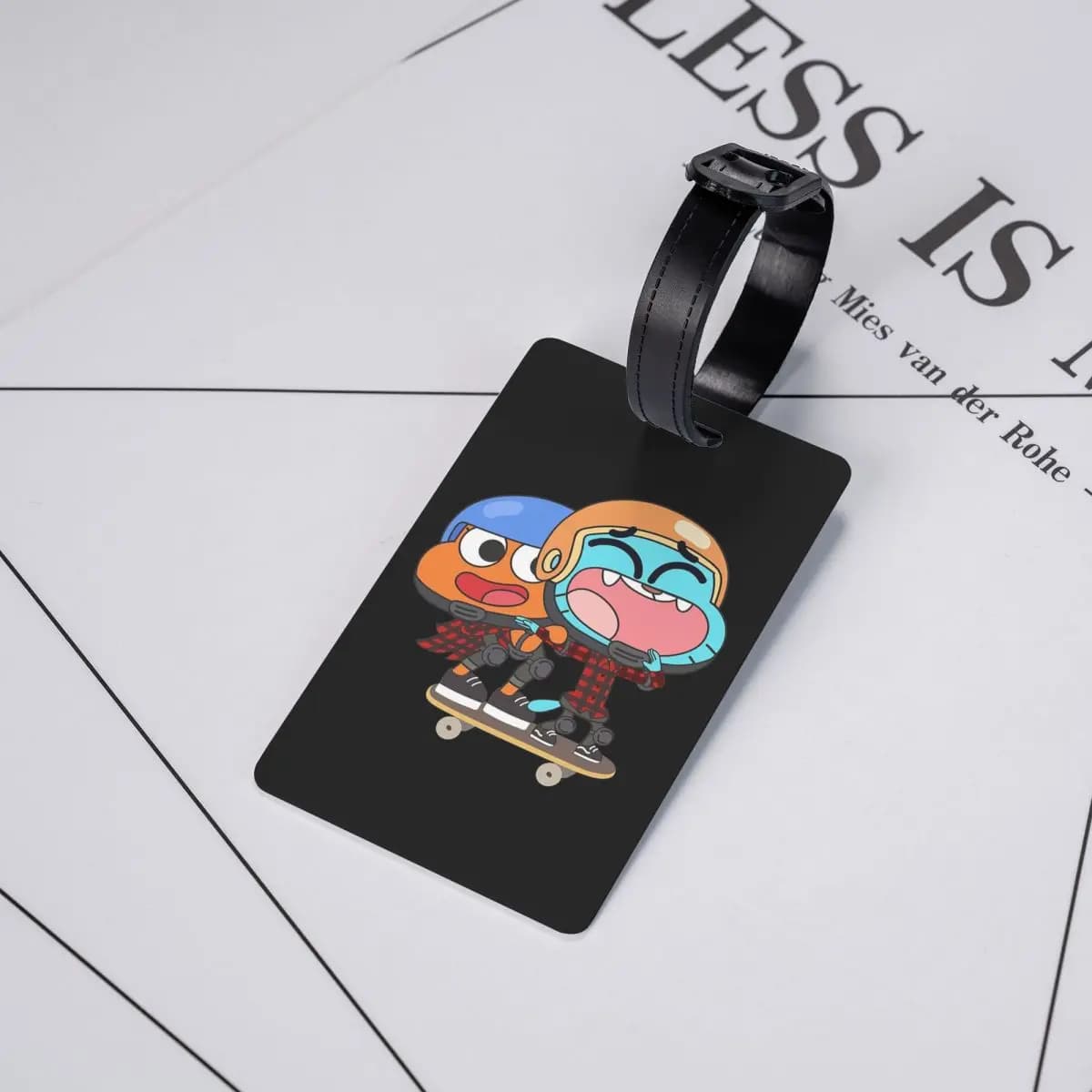 Etichette per Bagagli Gumball Darwin Skate, Accessori per Valigie, Targhette per Bagagli da Viaggio, Porta Etichette con Nome e Indirizzo